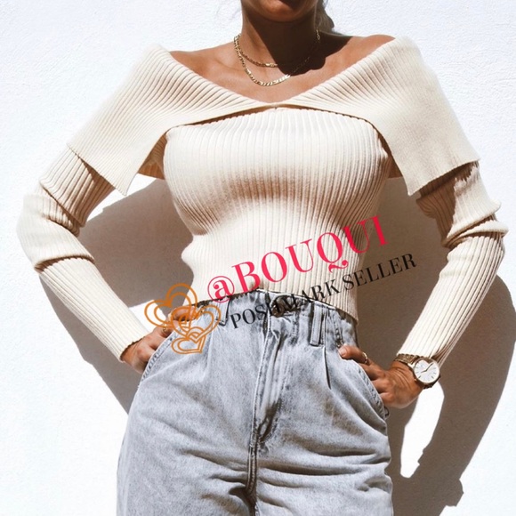 BLOGGERS FAV ZARA OFF SHOULDER FITTED KNIT TOP - Picture 3 of 16